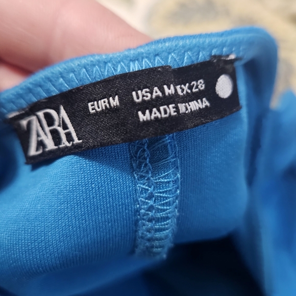 ZARA Corset Stitch Sleeveless Bodycon Mini Dress In Electric Blue. Size Medium - Picture 2 of 12